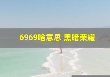 6969啥意思 黑暗荣耀